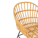 Chaise avec accoudoirs en rotin et métal blanc ZALI