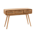 Console en bois et cannage 3 tiroirs SABLA