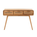 Console en bois et cannage 3 tiroirs SABLA