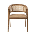 Chaise rétro en bois et cannage JOSEPHINE