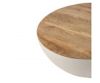 Table basse ronde en bois et métal blanc RAFIK