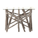 Console bohème bois plateau verre LIAM