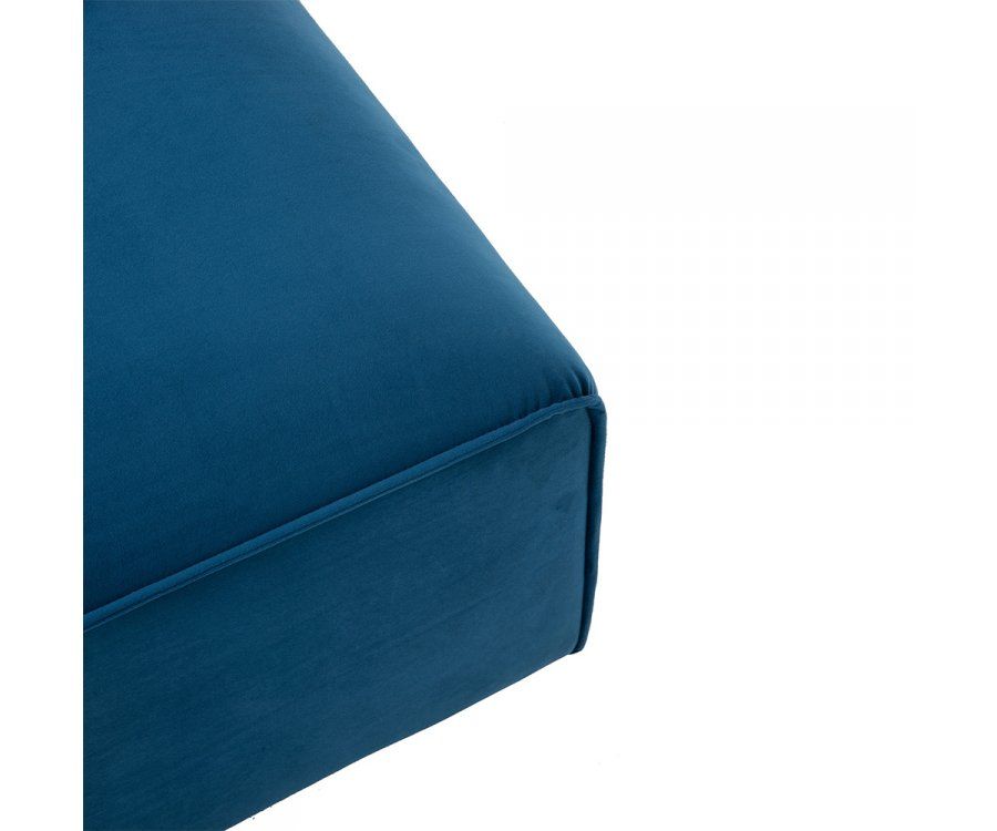 Pouf design carré en tissu bleu PLUZ