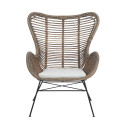 Fauteuil extérieur rotin naturel avec coussin NARNOP