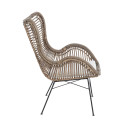 Fauteuil extérieur rotin naturel avec coussin NARNOP