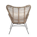 Fauteuil extérieur rotin naturel avec coussin NARNOP