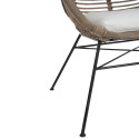 Fauteuil extérieur rotin naturel avec coussin NARNOP