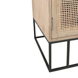 Banc design avec armoire rotin et cannage UKIALA - J-line