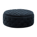 Grand pouf rond style moderne velours noir DOUNE