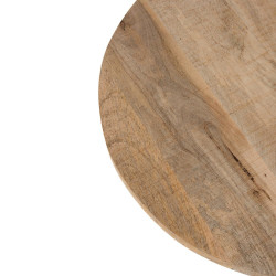 Table de bar 65cm pied central métal plateau bois BROK