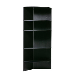 Bibliothèque bois noir design pour coin MAXELL
