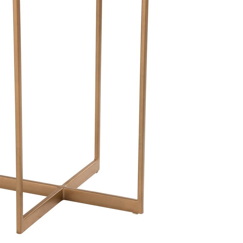 Table d'appoint 2 niveaux en bois et métal doré ARMAL