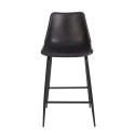Tabouret moderne en cuir et métal noir ZONA