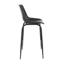 Tabouret moderne en cuir et métal noir ZONA