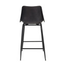 Tabouret moderne en cuir et métal noir ZONA