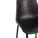 Tabouret moderne en cuir et métal noir ZONA