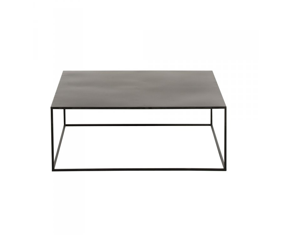 Table basse carrée minimaliste en métal noir CABEZA