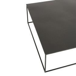 Table basse carrée minimaliste en métal noir CABEZA