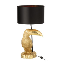Lampe art déco forme toucan résine doré TOUCANE