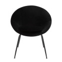 Petit fauteuil rond en velours noir IZIR