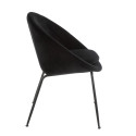 Petit fauteuil rond en velours noir IZIR