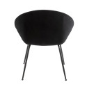 Petit fauteuil rond en velours noir IZIR