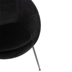 Petit fauteuil rond en velours noir IZIR