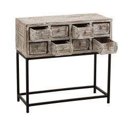 Console vintage 8 tiroirs bois recyclé JULIE - J-line