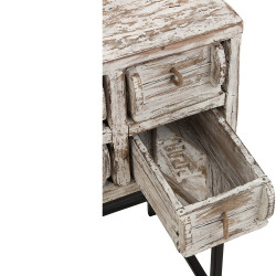 Console vintage 8 tiroirs bois recyclé JULIE - J-line