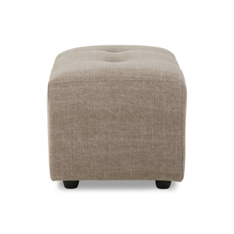Pouf rectangulaire en lin mélangé beige MOÉ