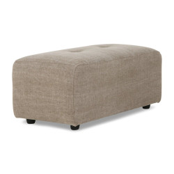 Pouf rectangulaire en lin mélangé beige MOÉ