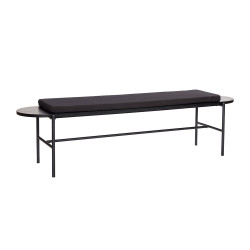 Banc 180cm en bois et métal avec coussin ZAPA
