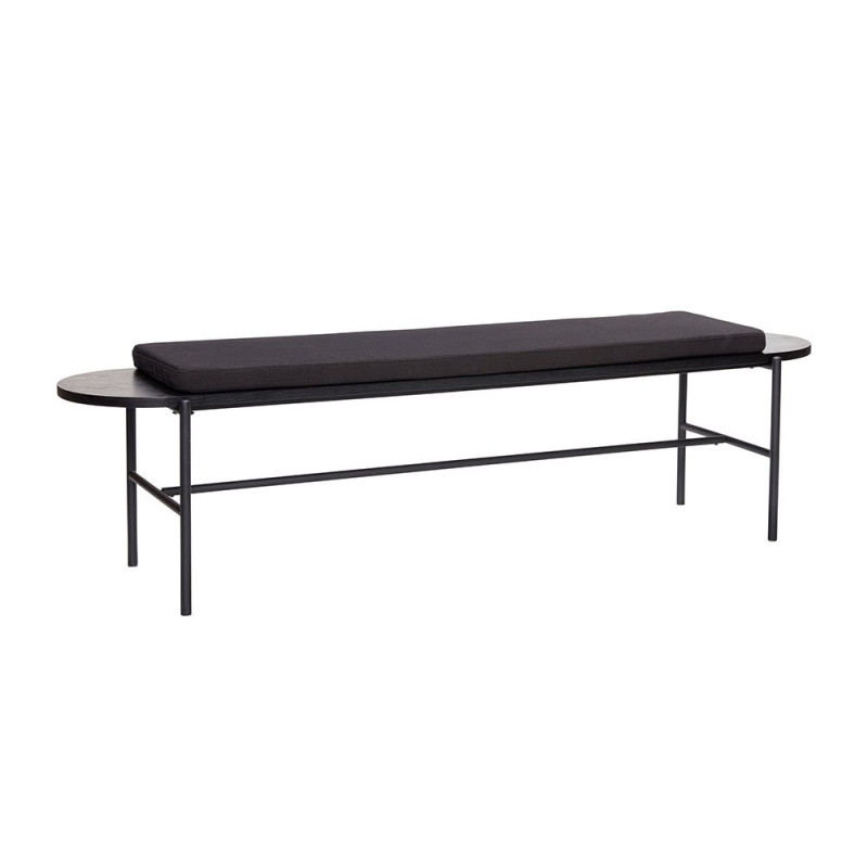 Banc 180cm en bois et métal avec coussin ZAPA