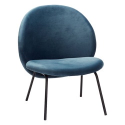 Fauteuil contemporain arrondi velours ROMO