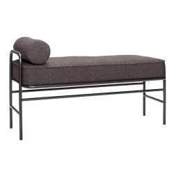 Banc contemporain 106cm en tissu anthracite ATI