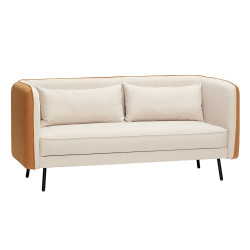 Canapé contemporain 2 places en tissu bicolor APOLON