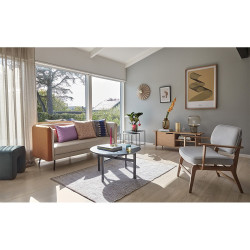 Canapé contemporain 2 places en tissu bicolor APOLON