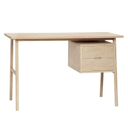 Bureau scandinave en bois 2 tiroirs BUMA