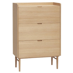 Commode haute tendance 3 tiroirs en bois THELO