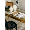 Table à manger 180x80cm en verre et métal doré SIEMPRE