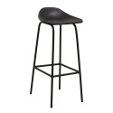 Tabouret de bar en cuir noir CAMBIO