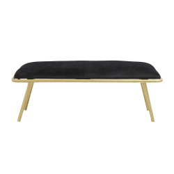 Banc art déco en velours et métal doré NADA