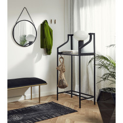 Banc art déco en velours et métal doré NADA
