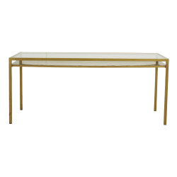 Table à manger 180x80cm en verre et métal doré SIEMPRE