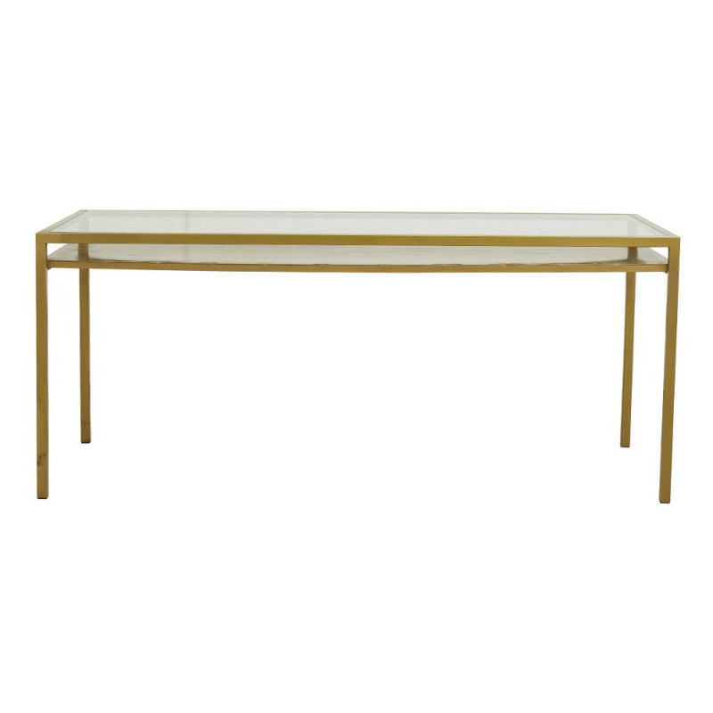 Table à manger 180x80cm en verre et métal doré SIEMPRE