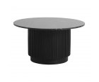 Table basse ronde 75cm en marbre noir ANNO