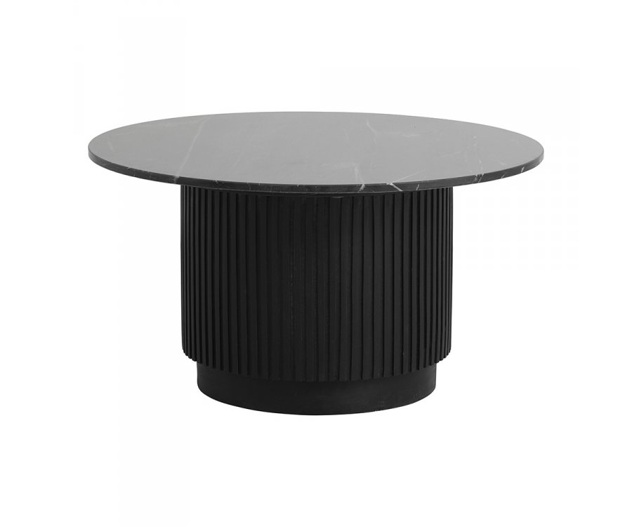 Table basse ronde 75cm en marbre noir ANNO