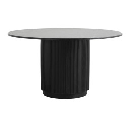 Table à manger ronde en bois et marbre QUIZAS