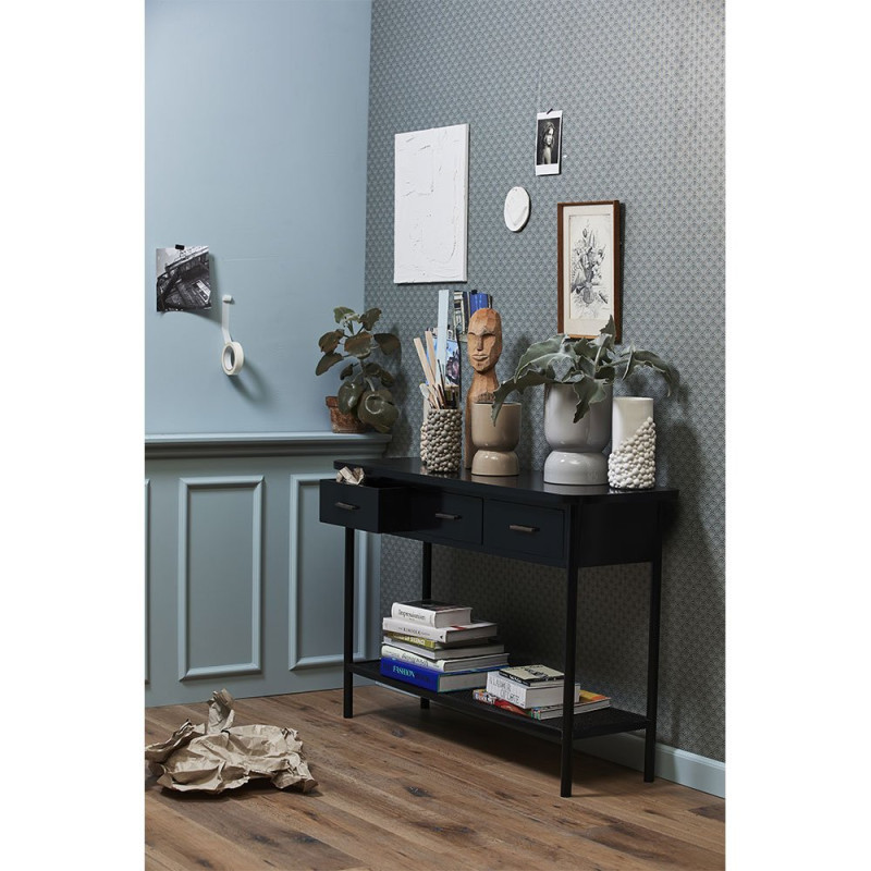 Console vintage 3 tiroirs en bois de teck MIO
