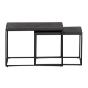 Lot de 2 tables gigognes extérieur en métal noir SICO